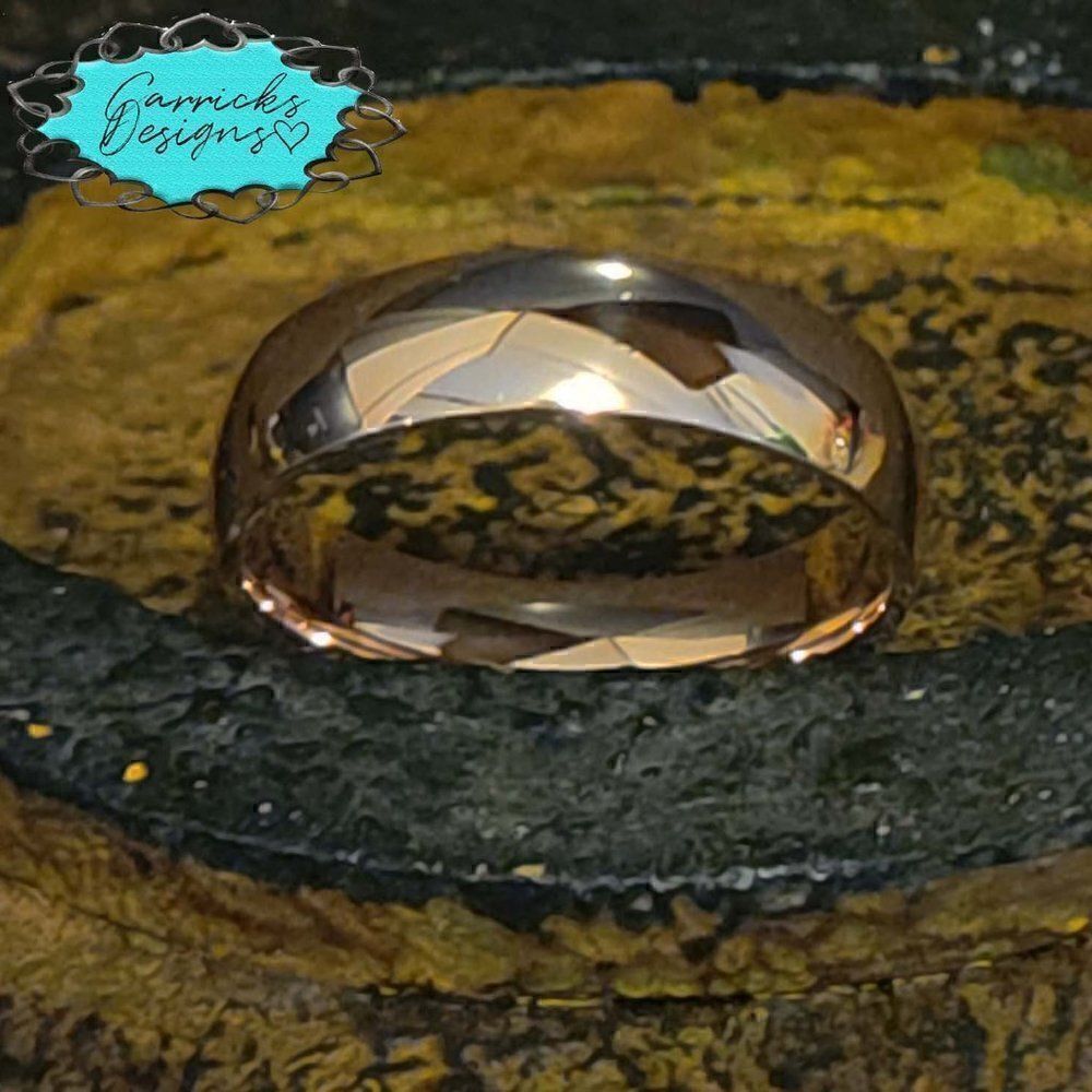 Women's Promise Ring - 14k Rose Gold Over Stainless Steel - Wedding Band